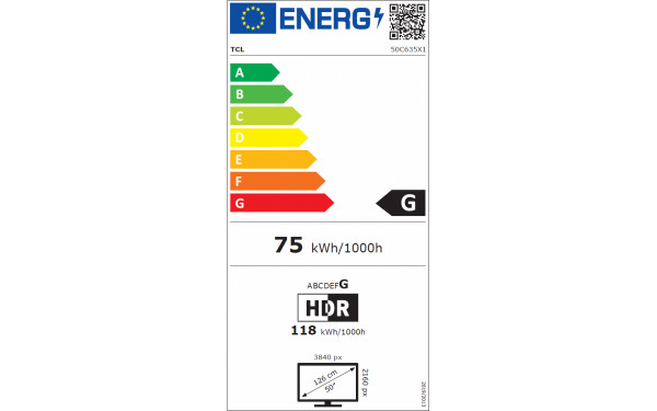 TCL 50C635 - &Eacute;tiquette &eacute;nergie v2