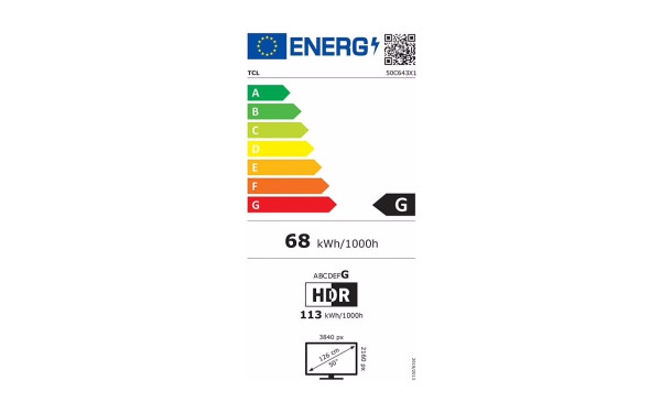 TCL 50C643 - &Eacute;tiquette &eacute;nergie v2