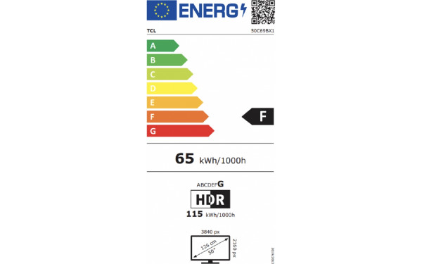 TCL 50C69B - &Eacute;tiquette &eacute;nergie v2