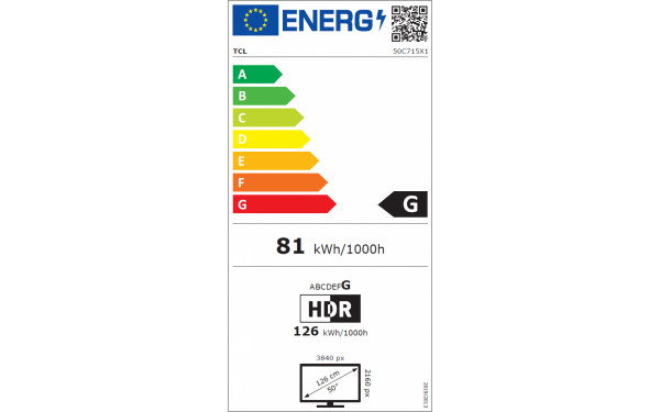 TCL 50C715 - &Eacute;tiquette &eacute;nergie v2