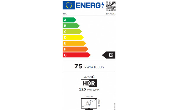 TCL 50C739 - &Eacute;tiquette &eacute;nergie v2