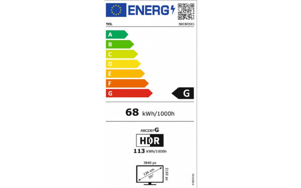 TCL 50C805 - &Eacute;tiquette &eacute;nergie v2