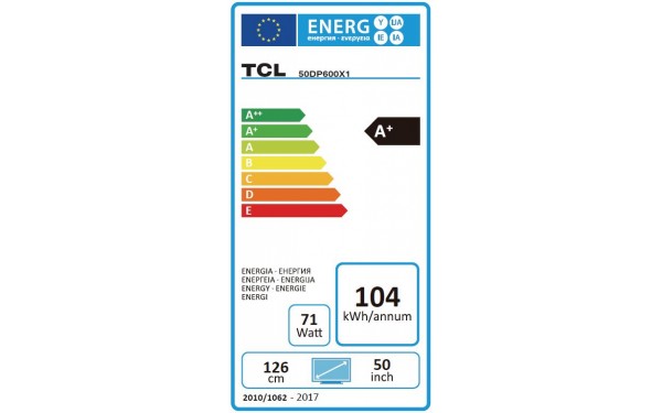 TCL 50DB600 - &Eacute;tiquette &eacute;nergie