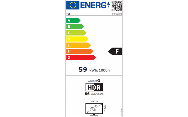 TCL 50P722 - &Eacute;tiquette &eacute;nergie v2