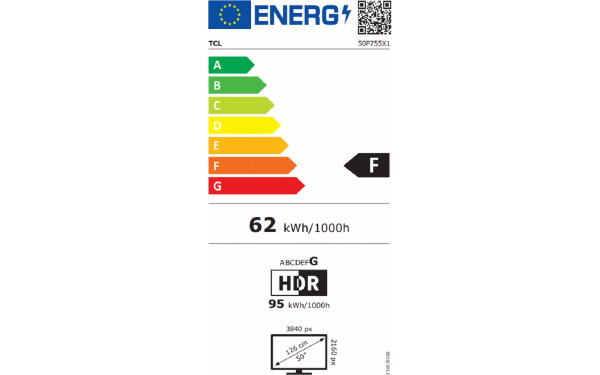 TCL 50P755 - &Eacute;tiquette &eacute;nergie v2