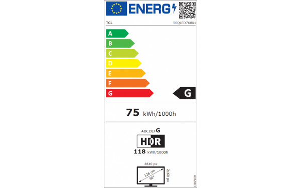 TCL 50QLED760 - &Eacute;tiquette &eacute;nergie v2