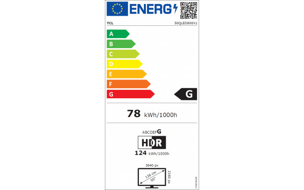 TCL 50QLED800 - &Eacute;tiquette &eacute;nergie v2