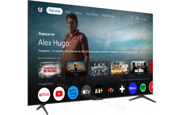 TCL 55C61K - Vue 3/4 gauche