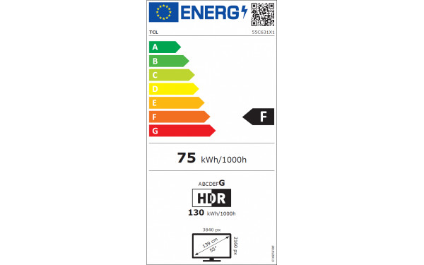 TCL 55C631 - &Eacute;tiquette &eacute;nergie v2