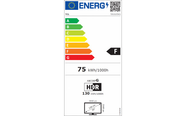 TCL 55C635 - &Eacute;tiquette &eacute;nergie v2