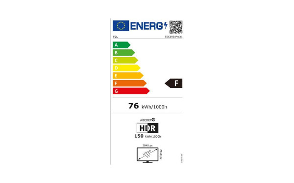 TCL 55C69BPRO - &Eacute;tiquette &eacute;nergie v2