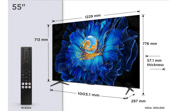 TCL 55C69KS - Dimensions
