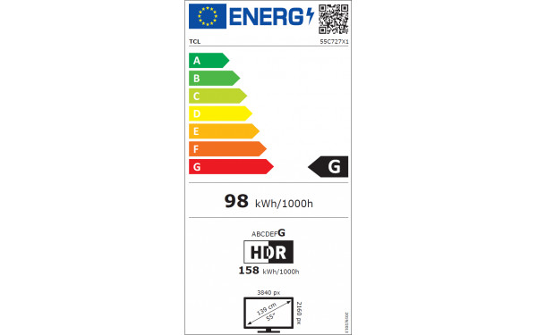 TCL 55C727 - &Eacute;tiquette &eacute;nergie v2