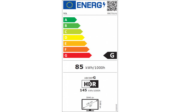 TCL 55C731 - &Eacute;tiquette &eacute;nergie v2
