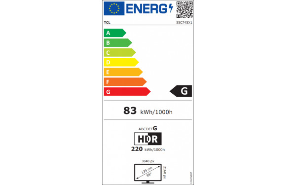TCL 55C745 - &Eacute;tiquette &eacute;nergie v2