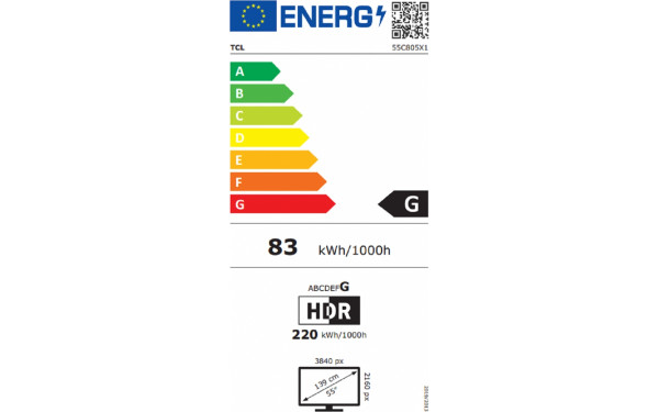 TCL 55C805 - &Eacute;tiquette &eacute;nergie v2