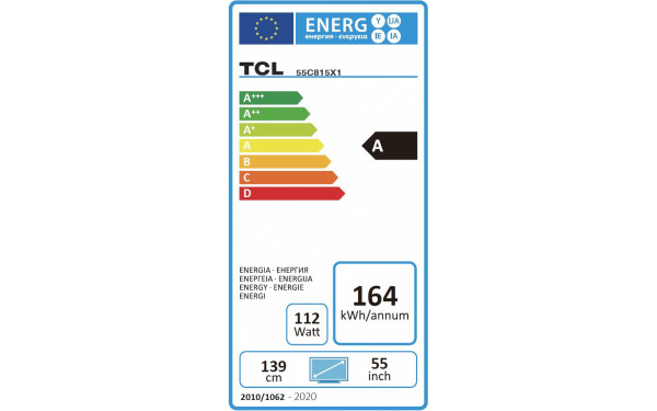 TCL 55C815 - &Eacute;tiquette &eacute;nergie