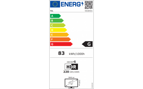 TCL 55C845 - &Eacute;tiquette &eacute;nergie v2
