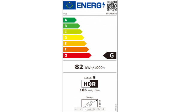 TCL 55CF630 - &Eacute;tiquette &eacute;nergie v2