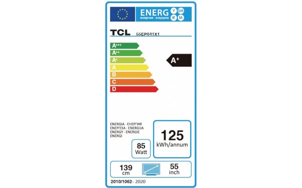 TCL 55EP641 - &Eacute;tiquette &eacute;nergie