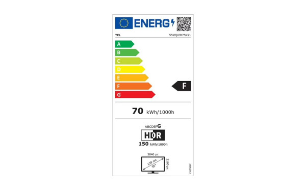 TCL 55MQLED75K - &Eacute;tiquette &eacute;nergie v2