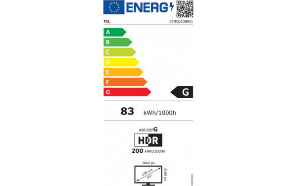 TCL 55MQLED80 - &Eacute;tiquette &eacute;nergie v2
