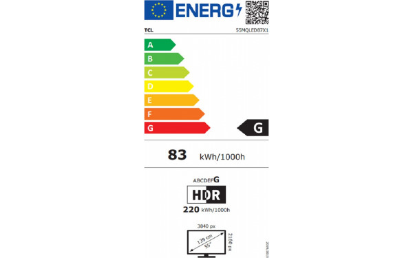 TCL 55MQLED87 - &Eacute;tiquette &eacute;nergie v2