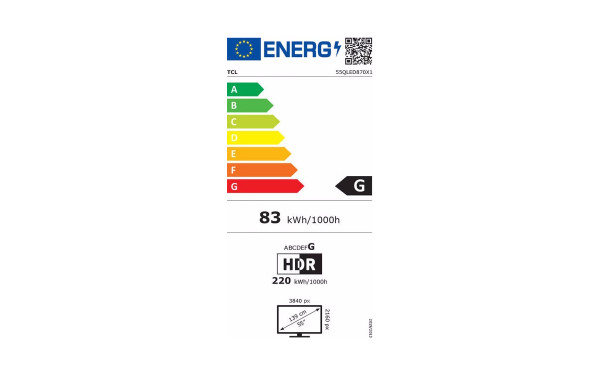 TCL 55QLED870 - &Eacute;tiquette &eacute;nergie v2