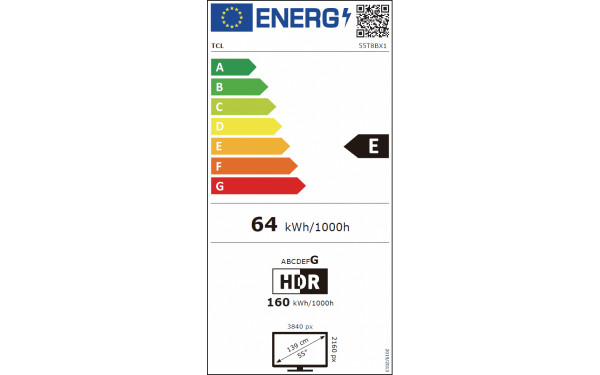 TCL 55T8B - &Eacute;tiquette &eacute;nergie v2