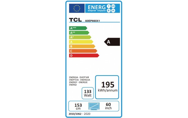 TCL 60EP660 - &Eacute;tiquette &eacute;nergie