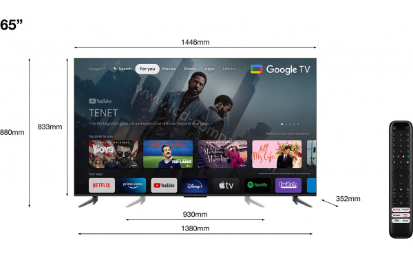 TCL 65C644 - TV et T&eacute;l&eacute;commande