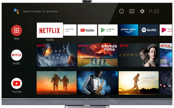 TCL 65C825 - Vue de face interface Android