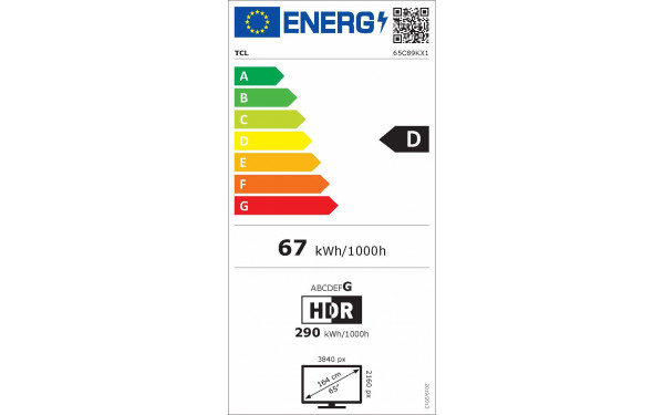 TCL 65C89K - &Eacute;tiquette &eacute;nergie v2