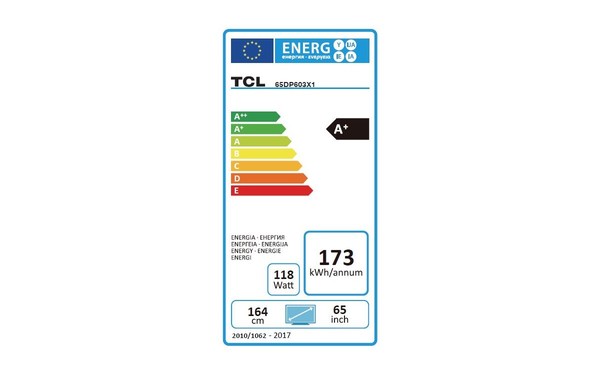 TCL 65DP603 - &Eacute;tiquette &eacute;nergie