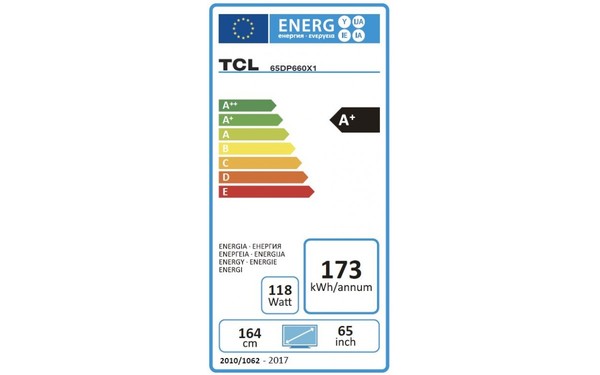 TCL 65DP660 - &Eacute;tiquette &eacute;nergie
