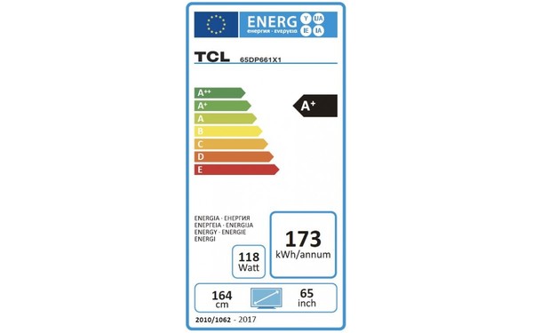 TCL 65DP661 - &Eacute;tiquette &eacute;nergie