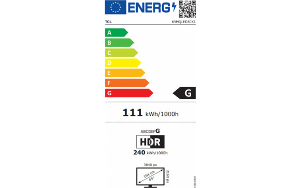 TCL 65MQLED80 - &Eacute;tiquette &eacute;nergie v2
