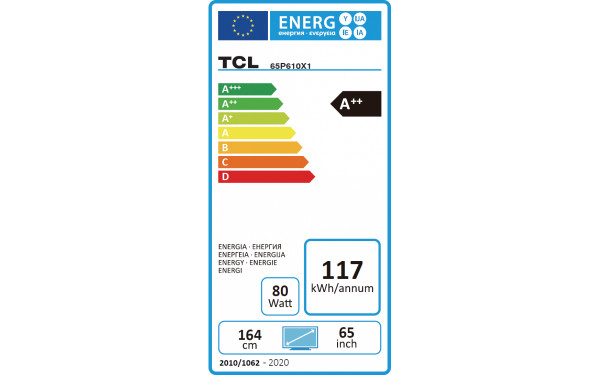 TCL 65P610 - &Eacute;tiquette &eacute;nergie