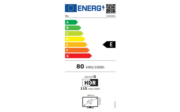 TCL 65P69B - &Eacute;tiquette &eacute;nergie v2