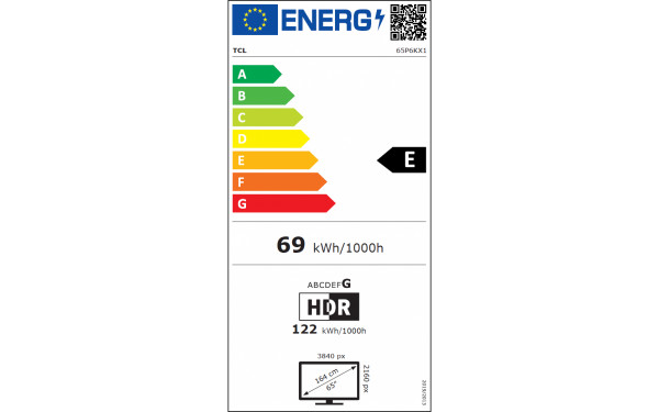 TCL 65P6K - &Eacute;tiquette &eacute;nergie v2