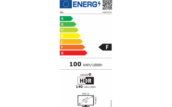 TCL 65P755 - &Eacute;tiquette &eacute;nergie v2