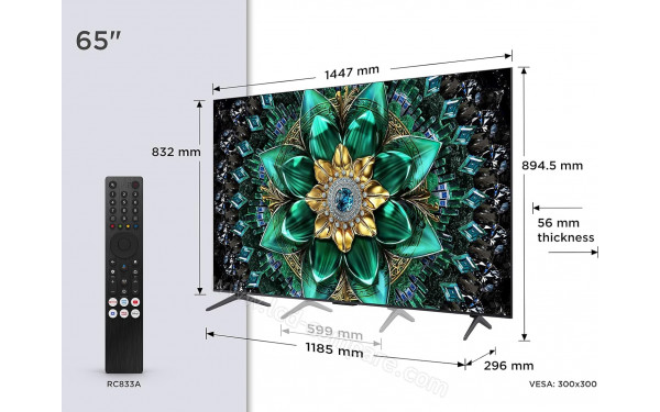 TCL 65Q6C - Vue 3/4 droite