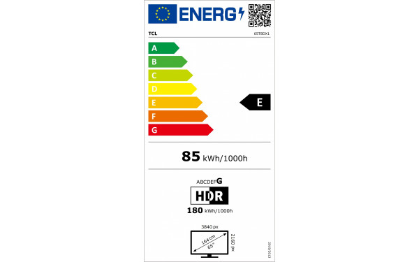 TCL 65T8D - &Eacute;tiquette &eacute;nergie v2