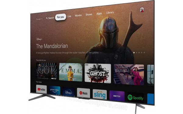 TCL 75C643 - Vue 3/4 droite