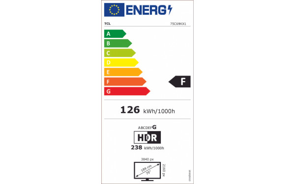 TCL 75C69K - &Eacute;tiquette &eacute;nergie v2
