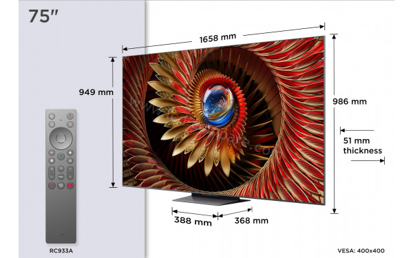 TCL 75C89K - T&eacute;l&eacute;commande