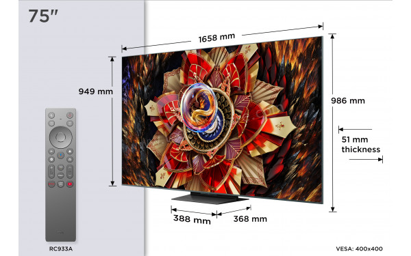 TCL 75C9K - T&eacute;l&eacute;commande