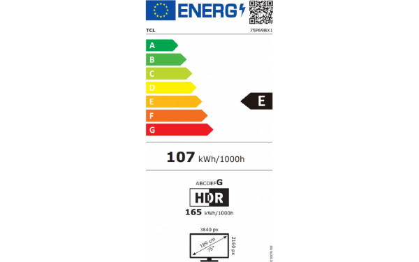 TCL 75P69B - &Eacute;tiquette &eacute;nergie v2