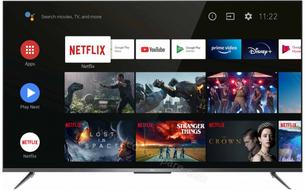 TCL 75P715 - Vue de face interface Android
