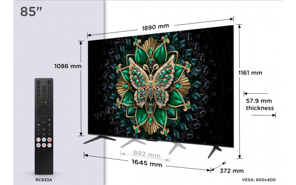TCL 85C61K - T&eacute;l&eacute;commande